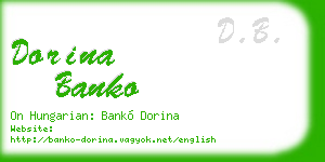 dorina banko business card